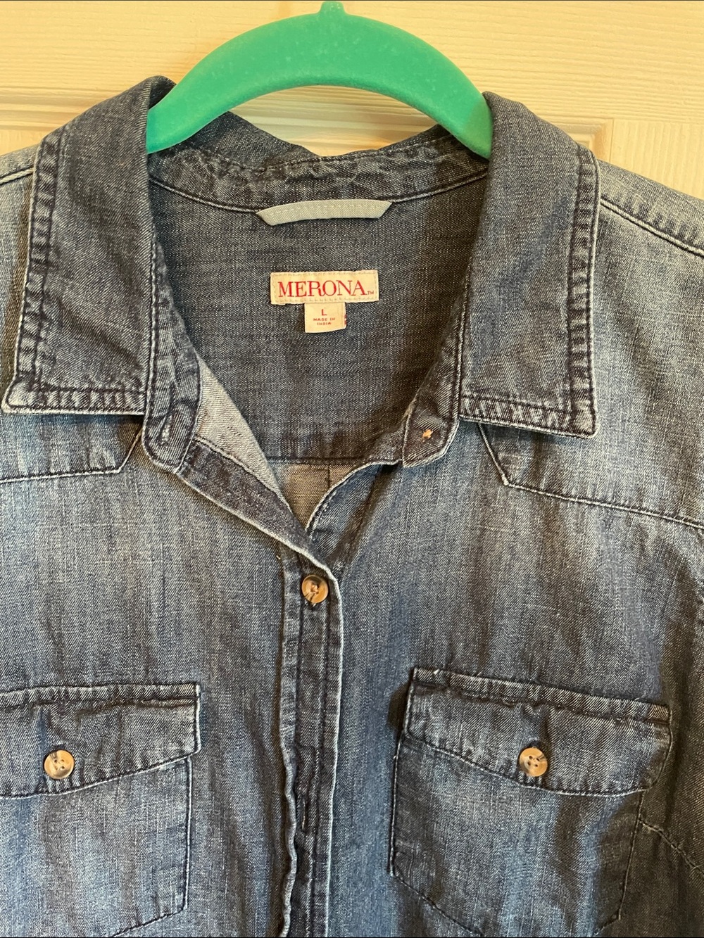 Merona Dark Wash Denim Button-Up Dress